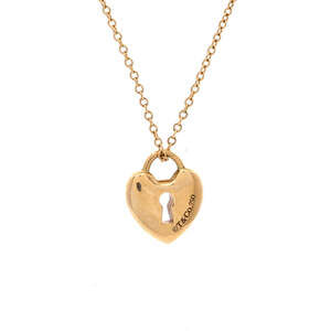 Tiffany & Co. Heart Lock Pendant Necklace 18K Rose Gold